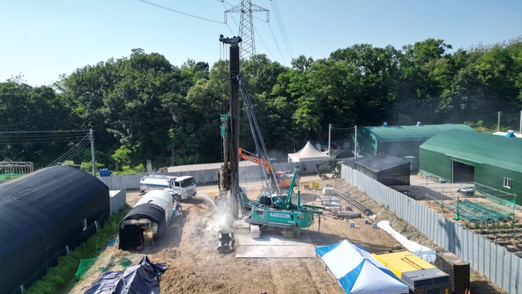 TOPDRILL crawler drill rig drilling UHPC test cylinders at the Mokgam test yard